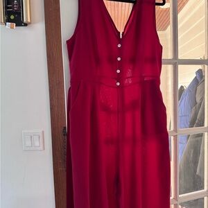 Elegant Red Sleeveless Jumpsuit